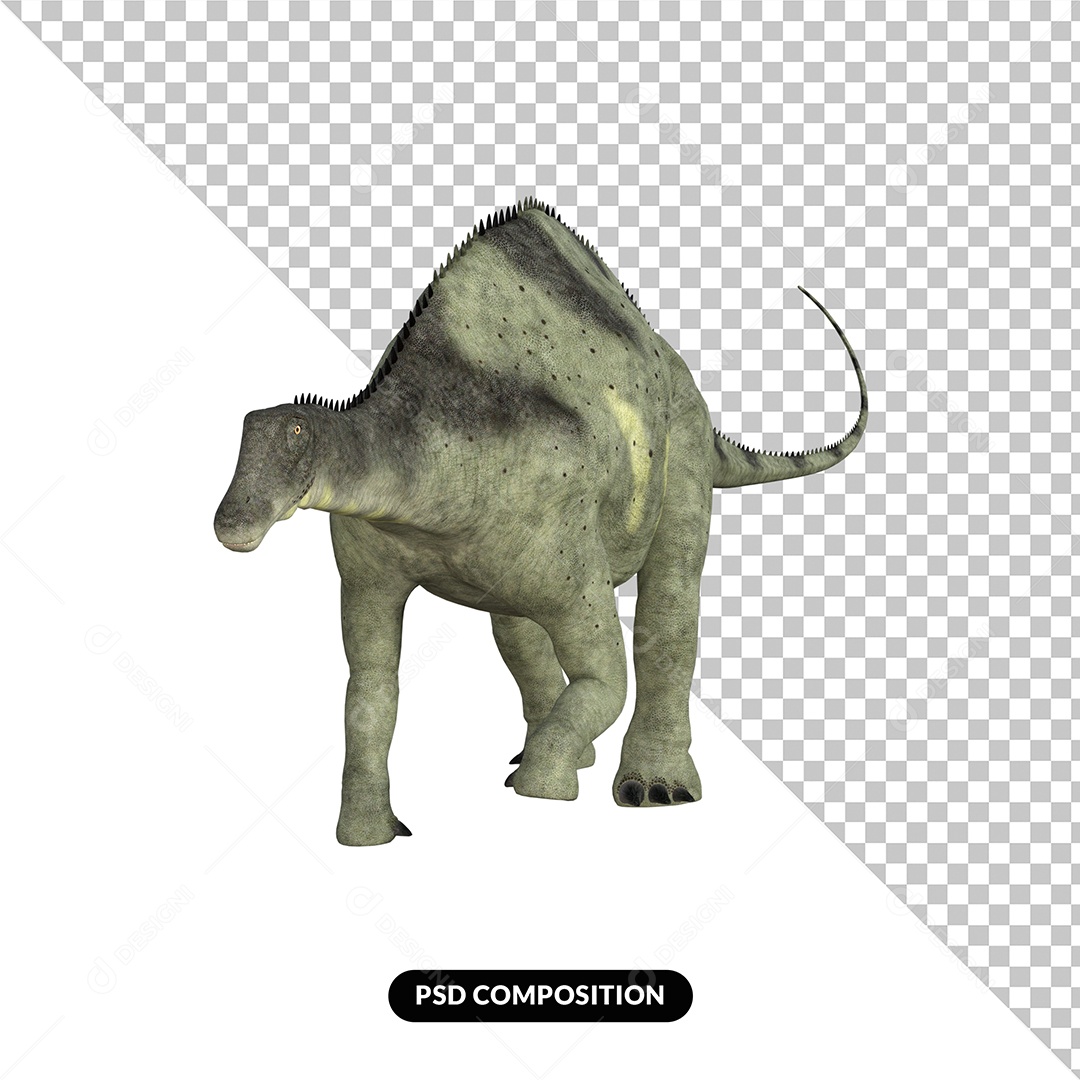 Dinossauro Brachytrachelopan Elemento 3D para Composição PSD
