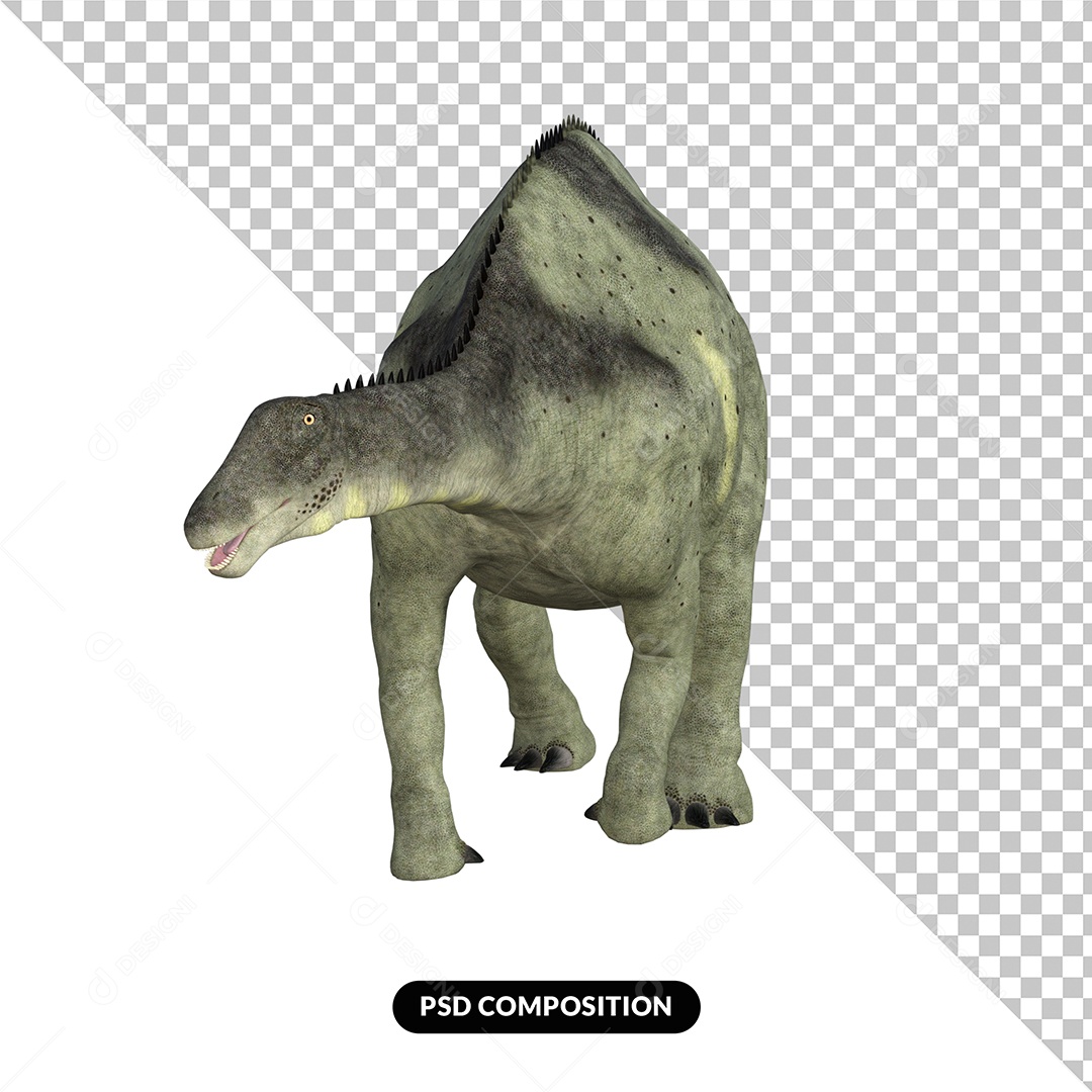 Elemento 3D Dinossauro Brachytrachelopan para Composição PSD