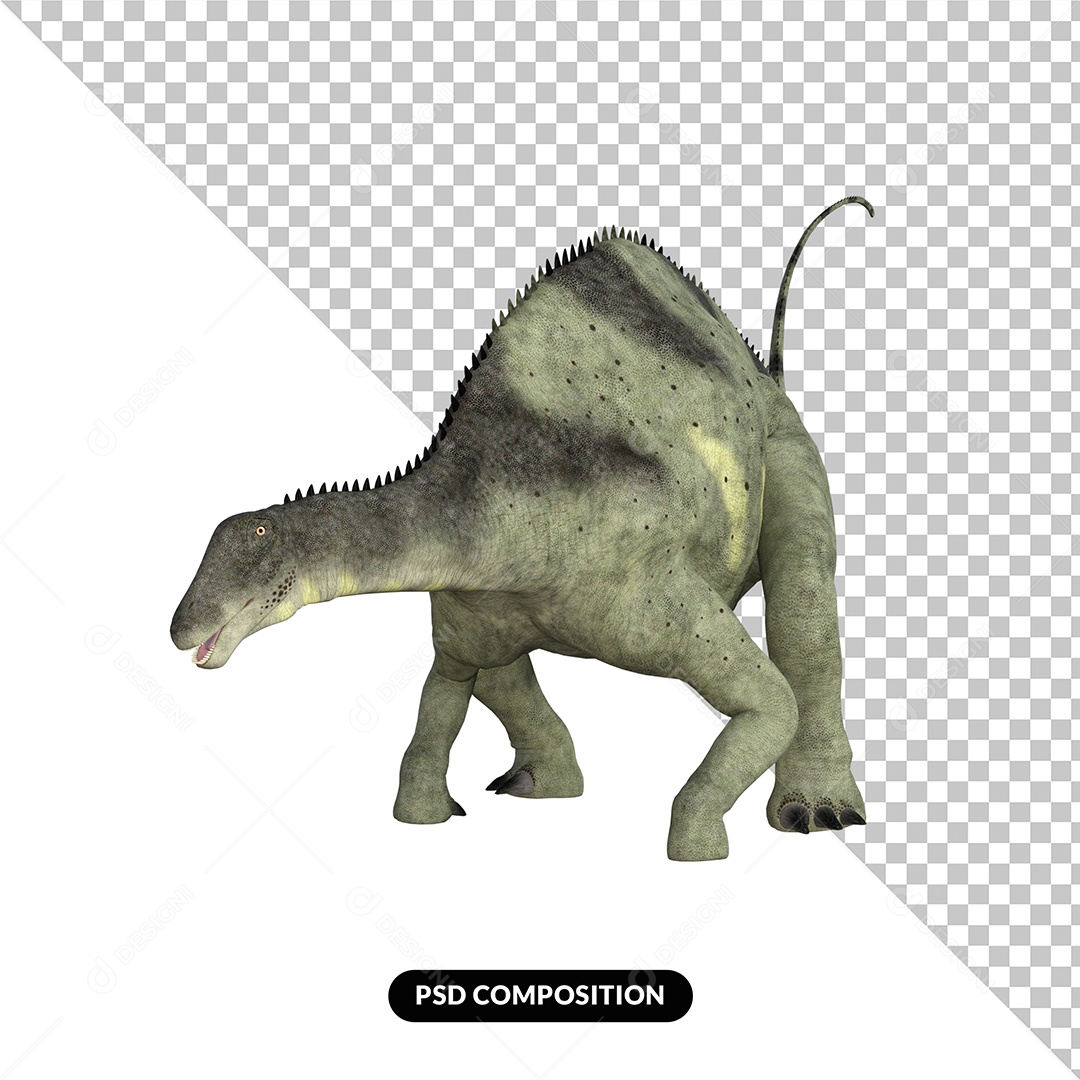Elemento 3D Dinossauro Brachytrachelopan para Composição PSD
