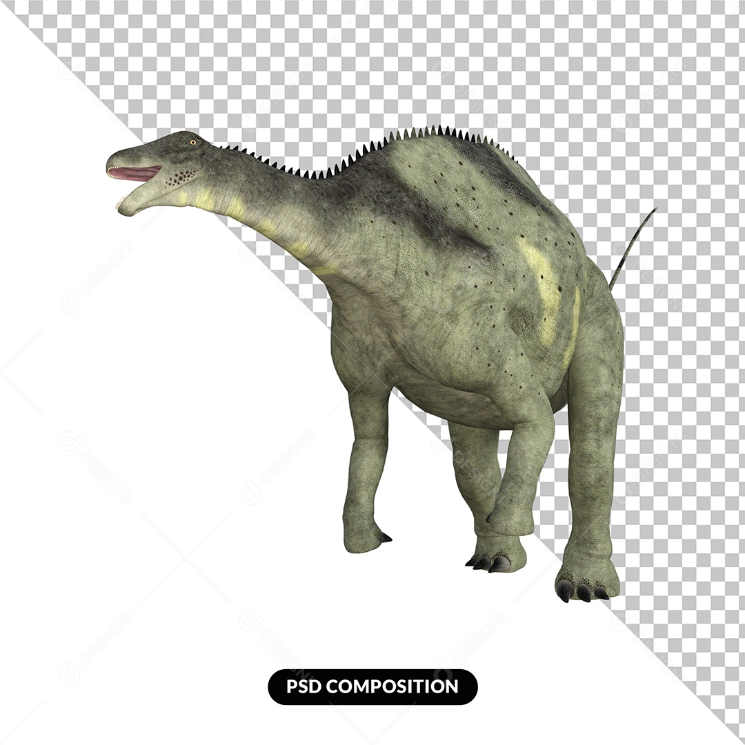 Elemento 3D Dinossauro Brachytrachelopan para Composição PSD