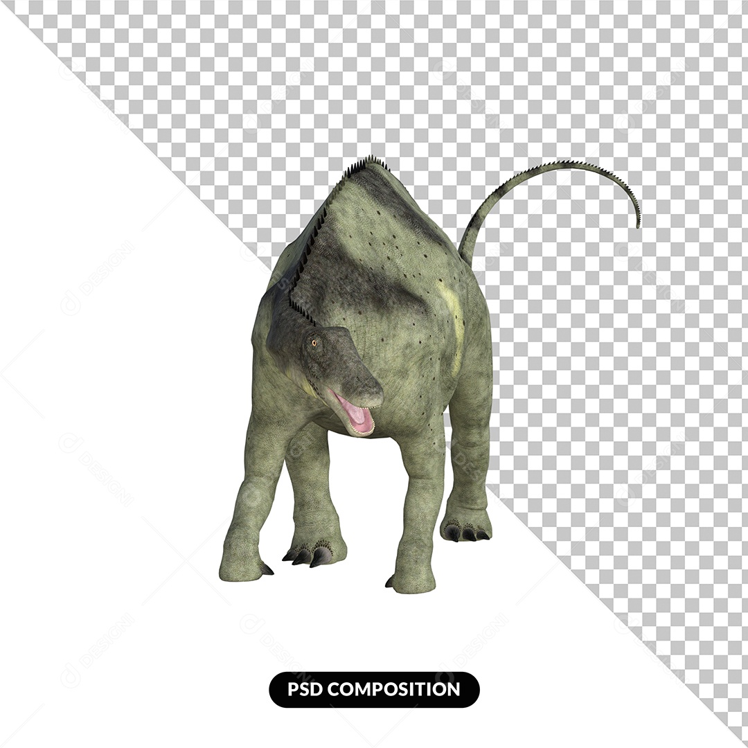 Dinossauro Brachytrachelopan Elemento 3D para Composição PSD