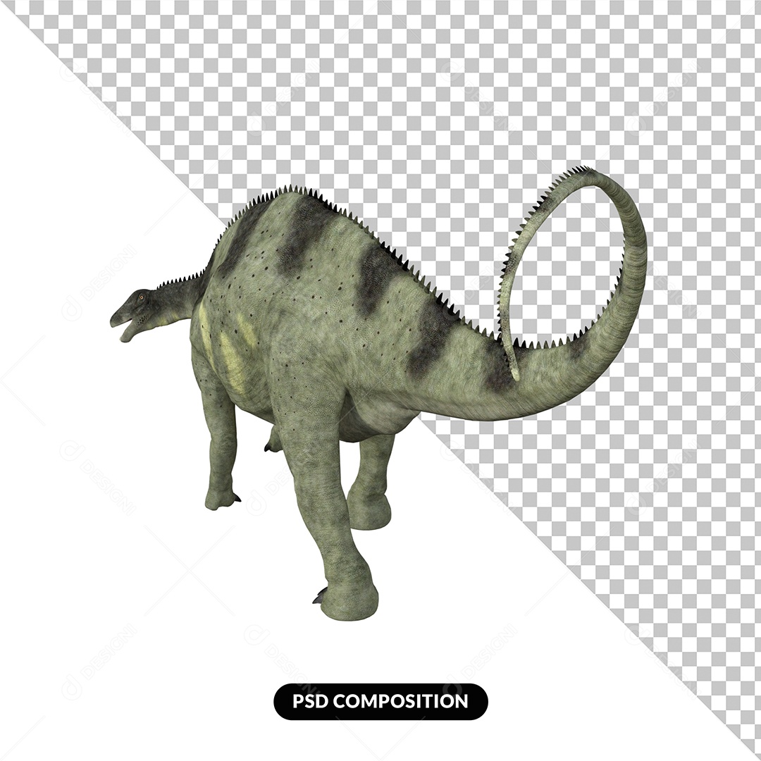 Dinossauro Brachytrachelopan Elemento 3D para Composição PSD