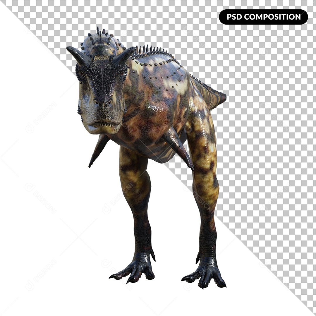 Dinossauro Carnotauro Elemento 3D para Composição PSD