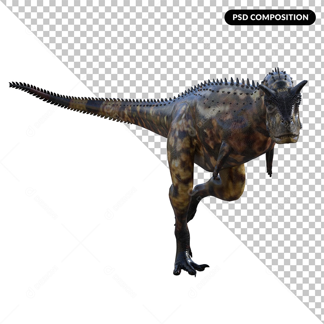 Elemento 3D Dinossauro Carnotauro para Composição PSD