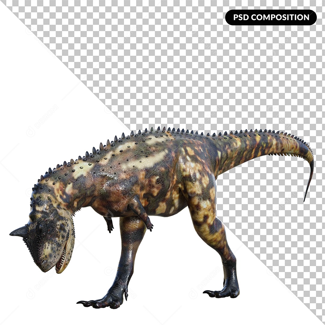 Elemento 3D Dinossauro Carnotauro para Composição PSD