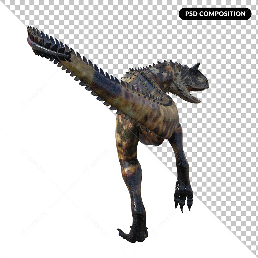 Dinossauro Carnotauro Elemento 3D para Composição PSD