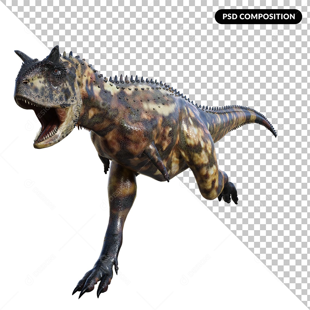 Dinossauro Carnotauro Elemento 3D para Composição PSD