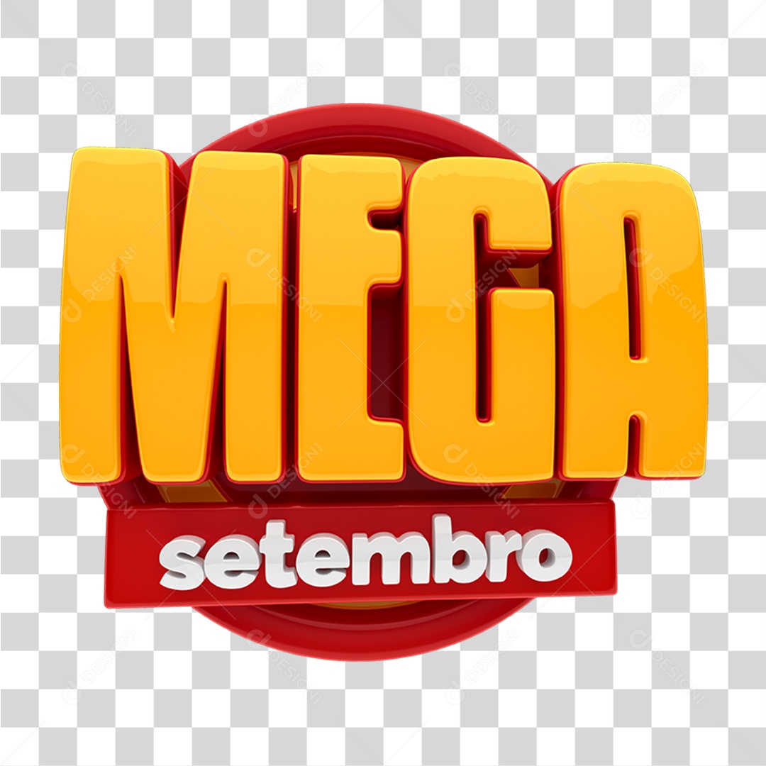 Selo 3D Mega Setembro Ofertas PNG Transparente