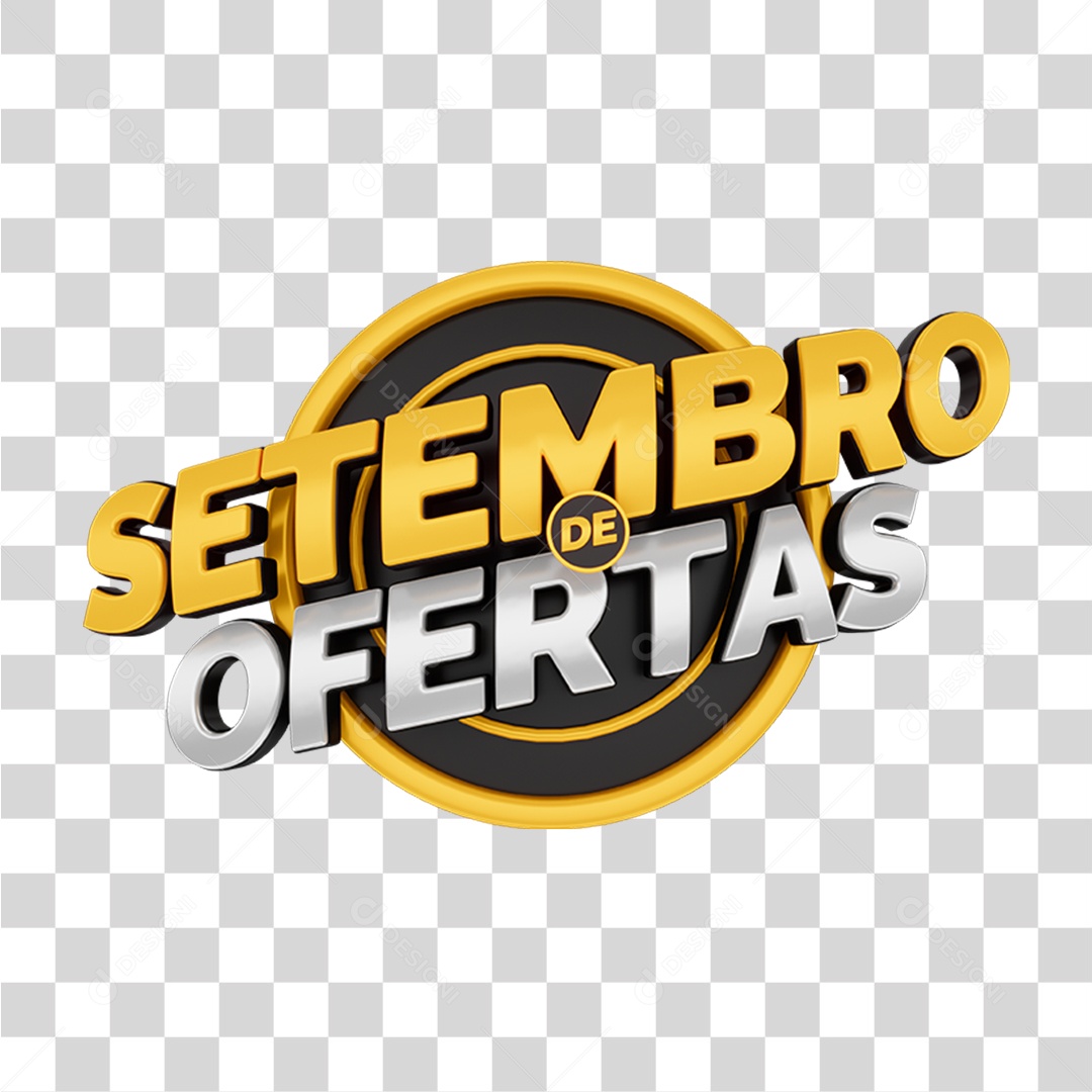 Selo 3D Setembro de Ofertas PNG Transparente