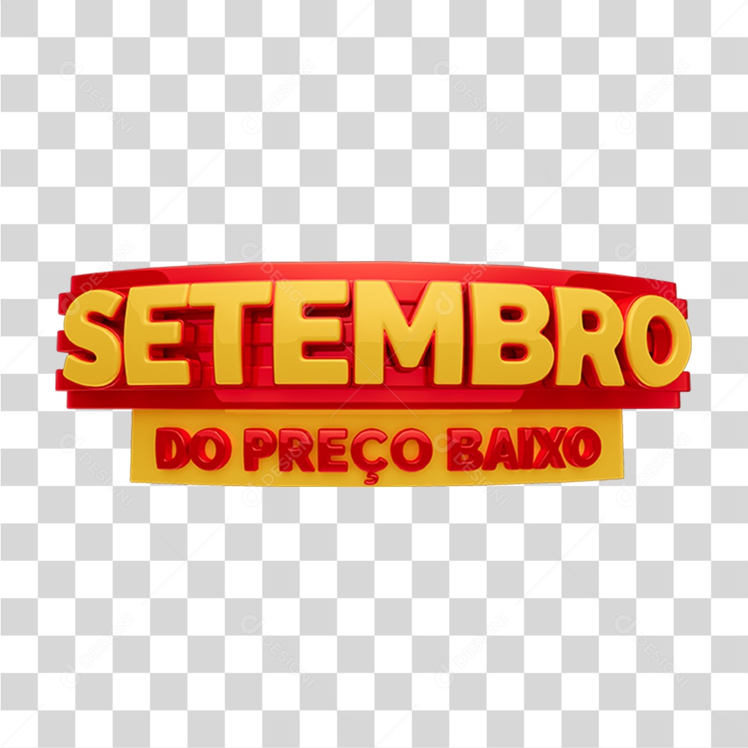 Selo 3D Setembro so Preço Baixo PNG Transparente