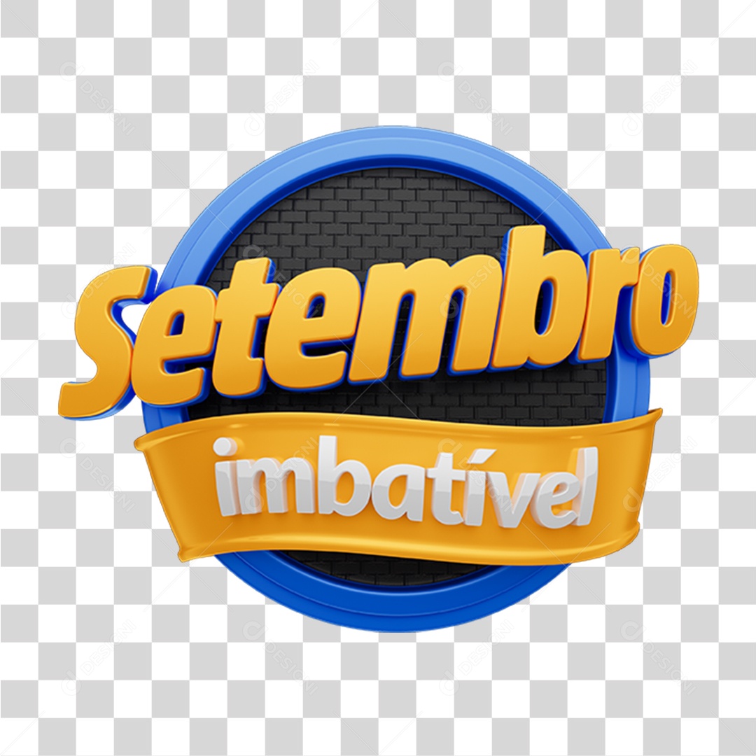 Selo 3D Setembro Imbatível PNG Transparente