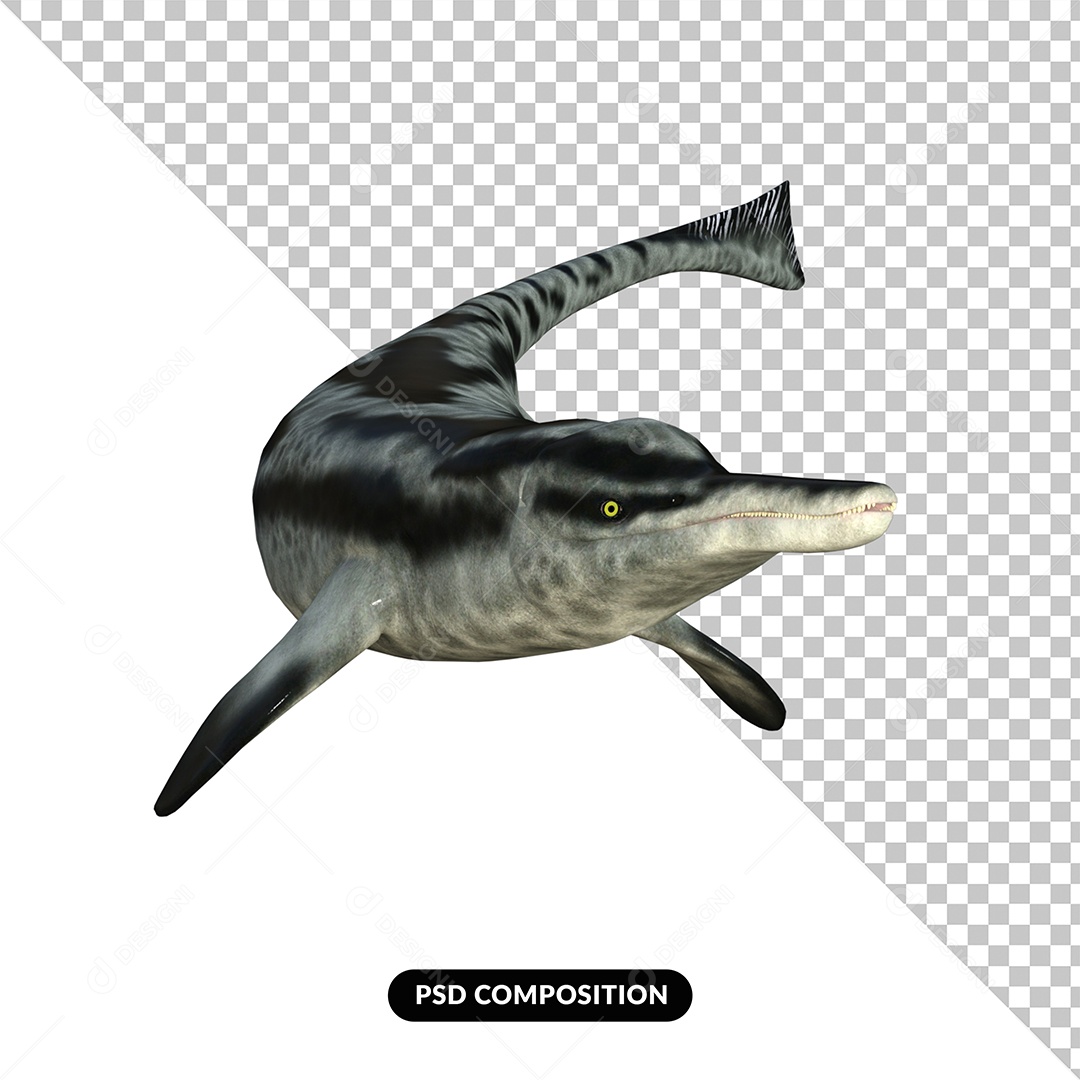 Dinossauro Cymbospondylus Elemento 3D para Composição PSD