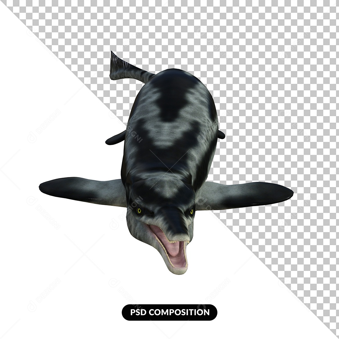 Elemento 3D Dinossauro Cymbospondylus para Composição PSD