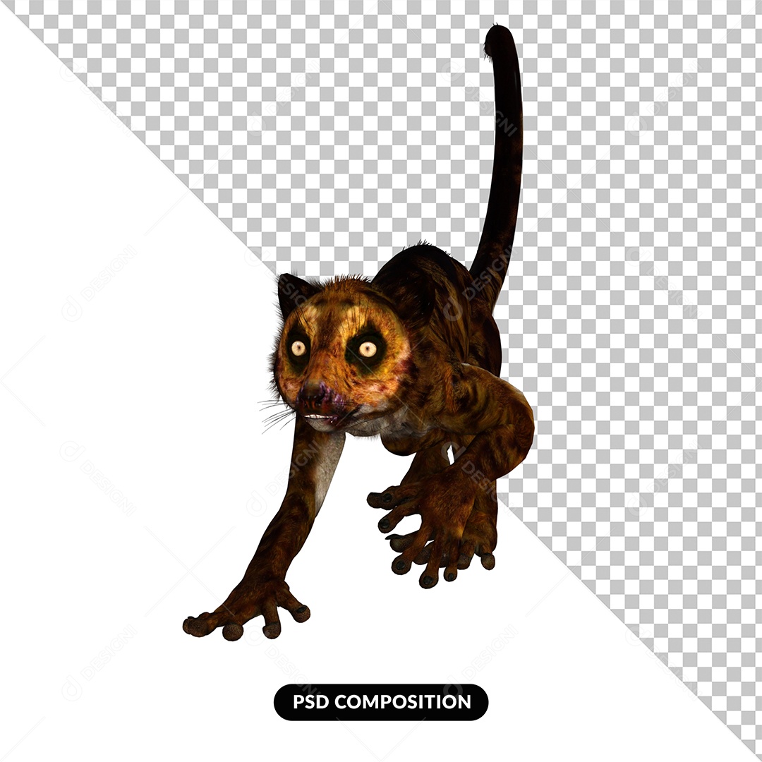 Elemento 3D Dinossauro Darwinius para Composição PSD