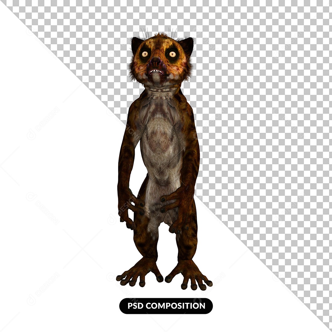 Elemento 3D Dinossauro Darwinius para Composição PSD