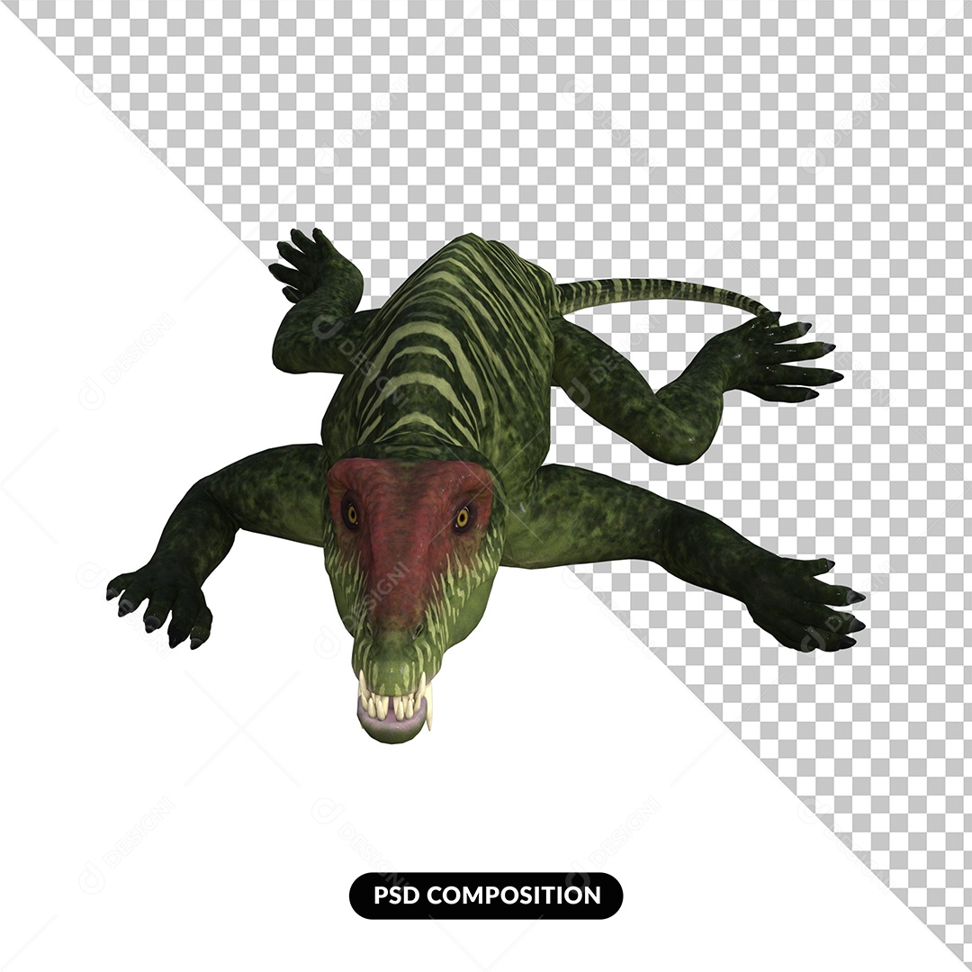Elemento 3D Doliosauriscus Dinossauro para Composição PSD
