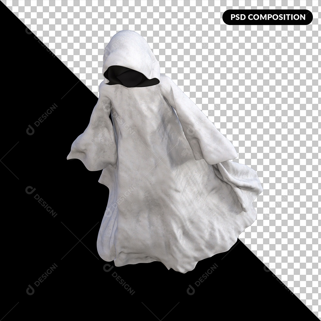 Fantasma Elemento 3D para Composição PSD