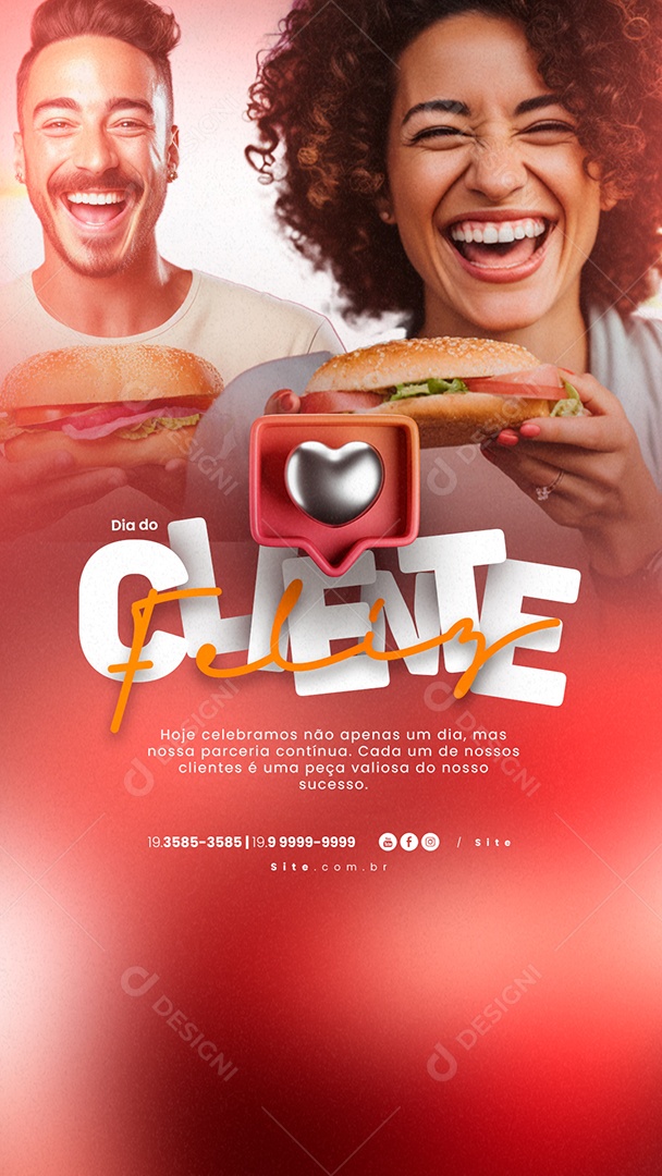 Social Media Story Dia Do Cliente 15 de Setembro Hamburgueria PSD Editável