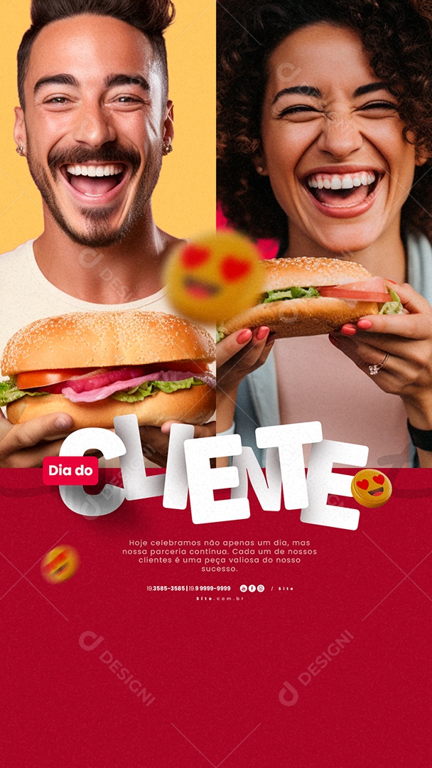 Story Dia Do Cliente 15 de Setembro Hamburgueria Social Media PSD Editável