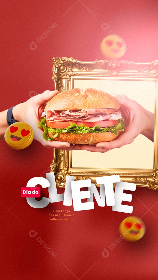 Story Dia Do Cliente 15 de Setembro Hamburgueria Social Media PSD Editável