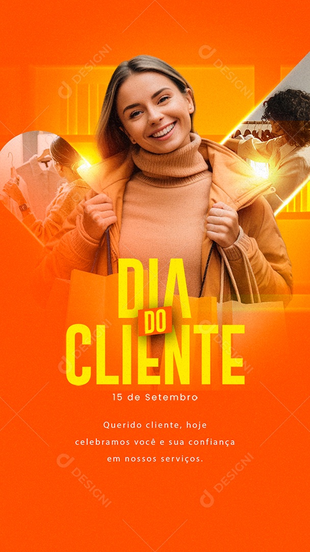 Story Dia Do Cliente Querido Cliente Hoje Celebramos Você e Sua Confiança Social Media PSD Editável