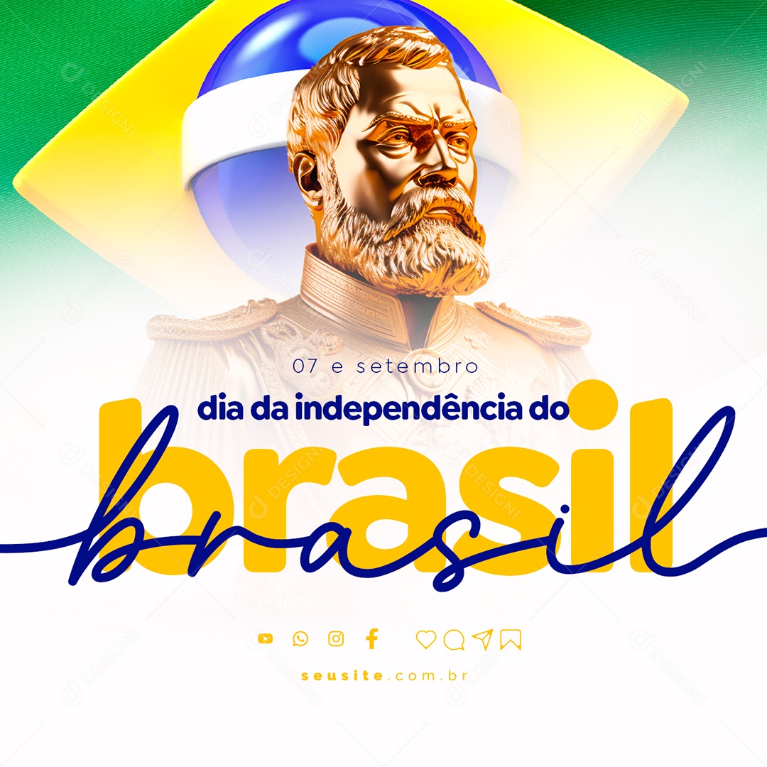 Dia da Independência do Brasil 07 de Setembro Social Media PSD Editável