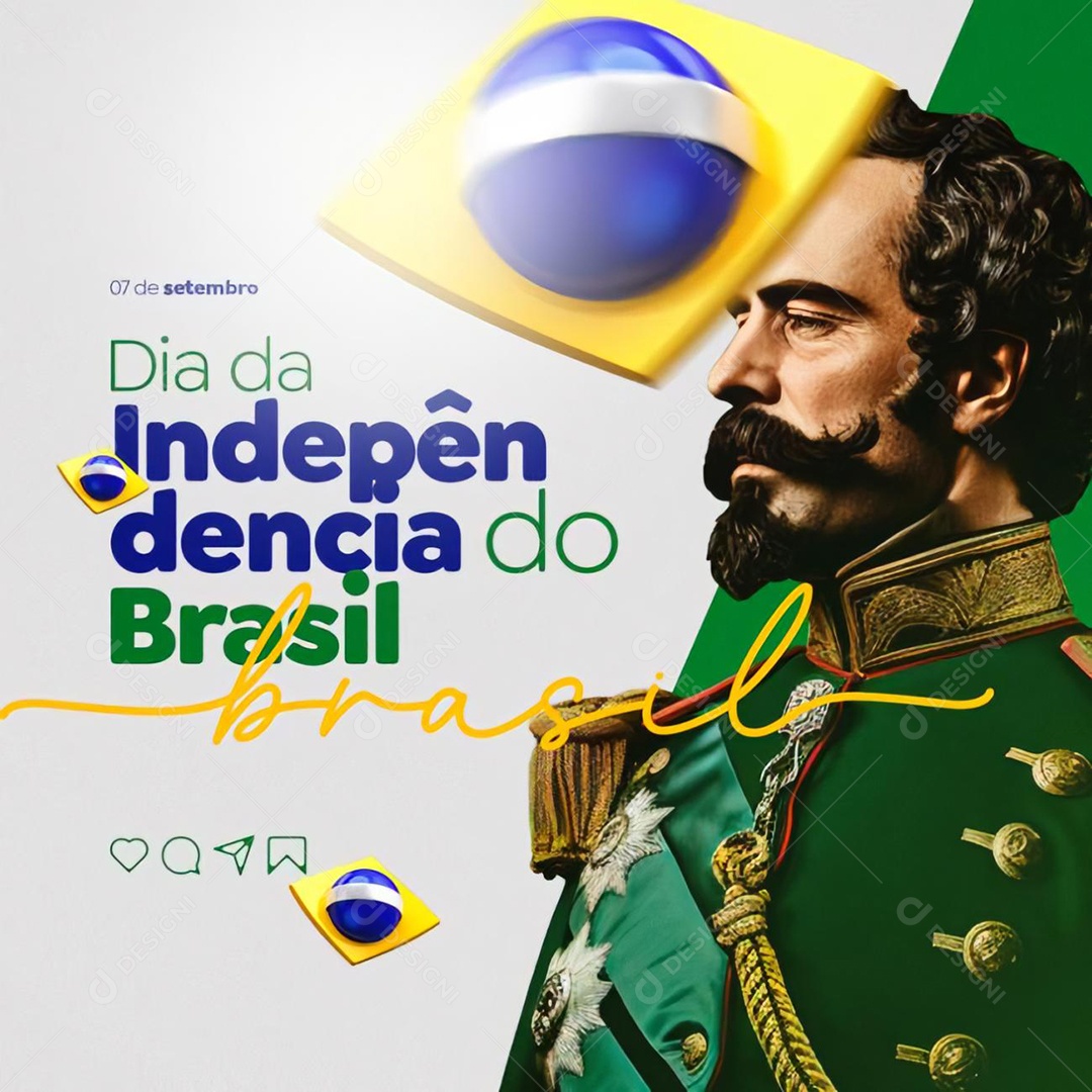 Dia da Independência do Brasil 07 de Setembro Social Media PSD Editável