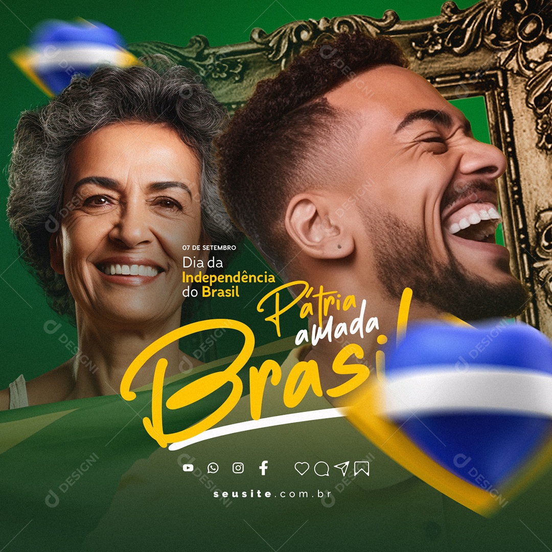 Social Media Dia Da Independência do Brasil 07 de Setembro PSD Editável