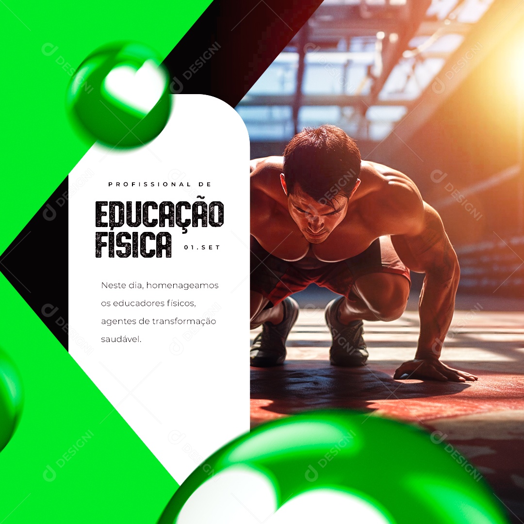 Social Media Dia do Profissional de Educação Física 01 de Setembro PSD Editável