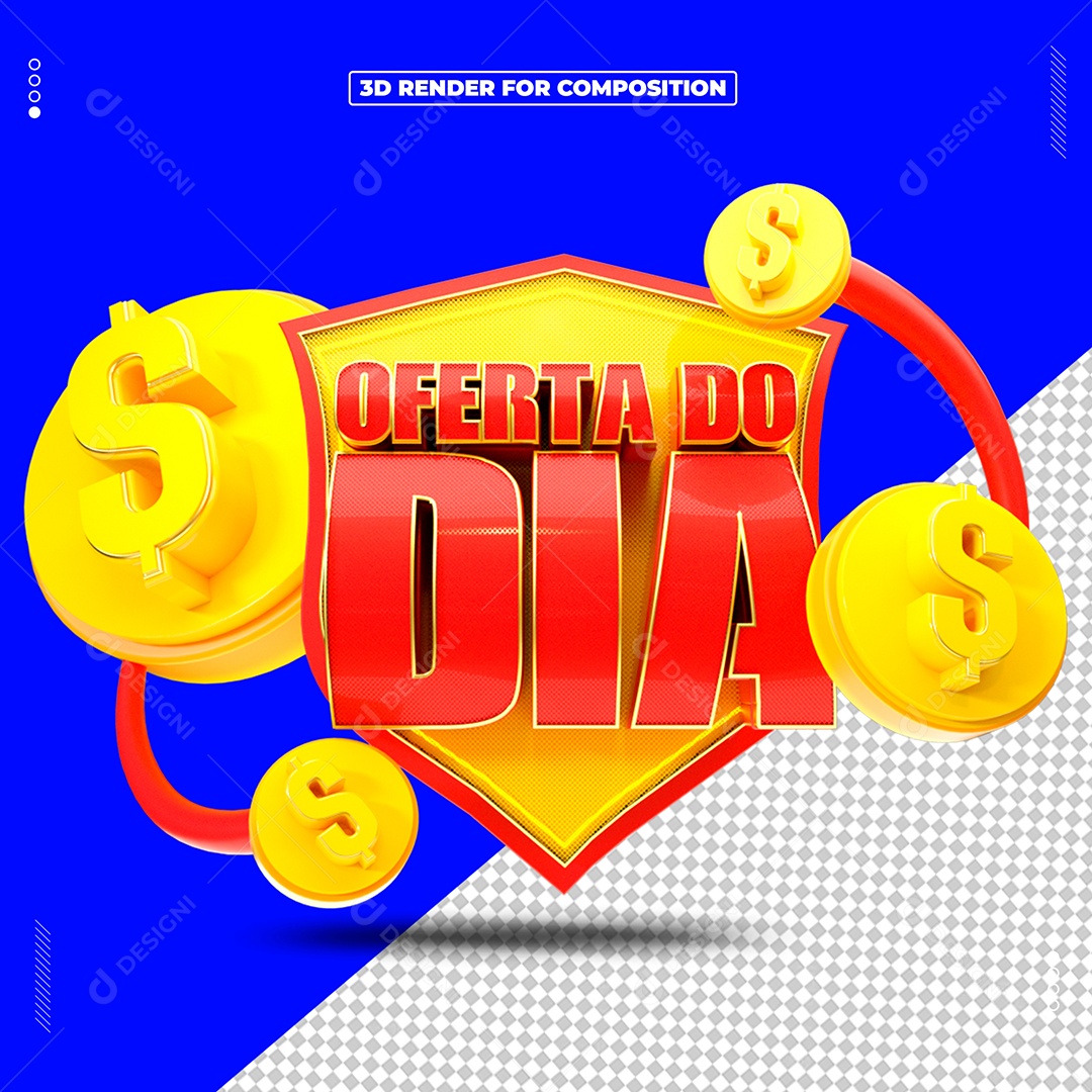 Oferta DO Dia Selo 3D Para Composição PSD