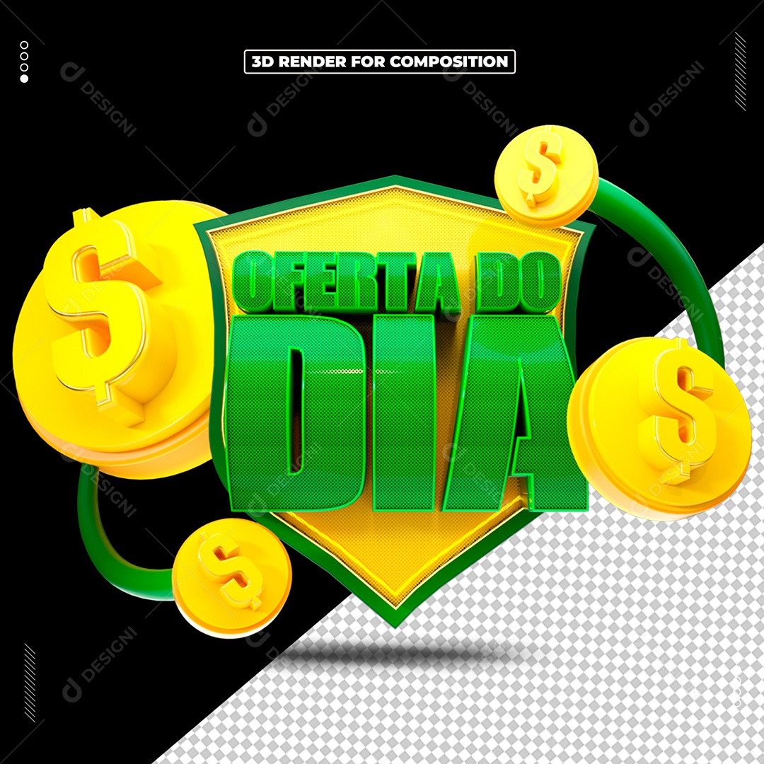Oferta Do Dia Selo 3D Para Composição PSD
