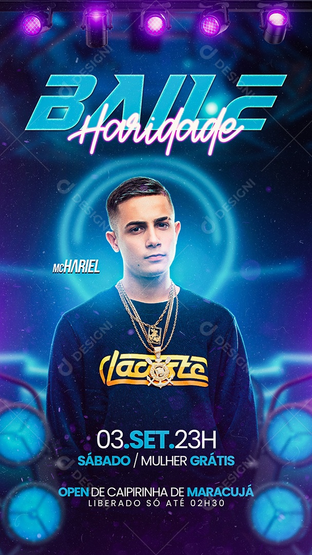 Story Flyer Baile Haridade Mc Hariel Social Media PSD Editável
