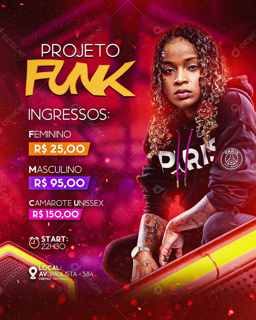 Flyer Projeto Funk Mc Dricka Social Media PSD Editável