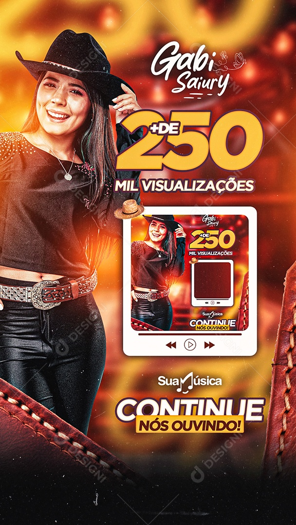 Story Flyer Gabi Saiury + de 250 Mil Visualizações Social Media PSD Editável