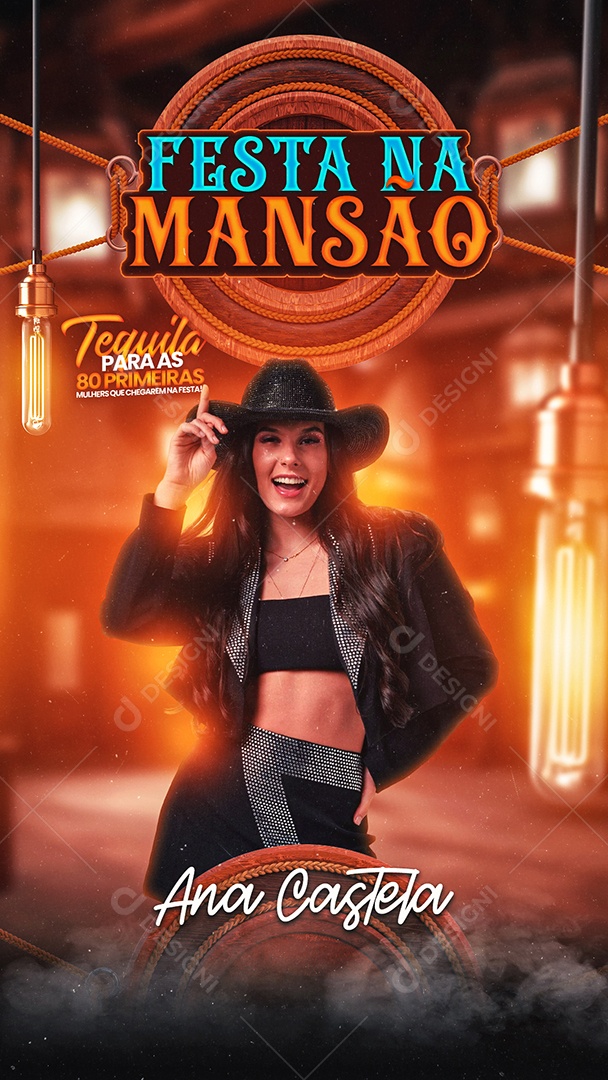 Story Flyer Festa na Mansão Ana Castela Social Media PSD Editável