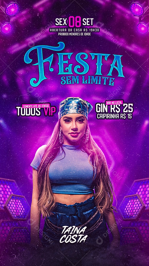 Story Flyer Festa sem Limite Taina Costa Social Media PSD Editável