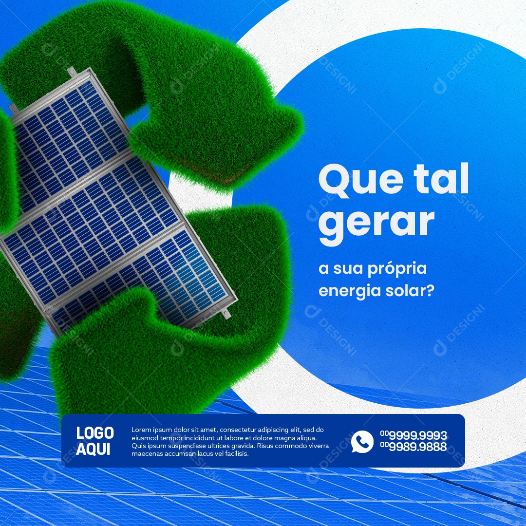 Que tal Gerar a sua Própria Energia Solar Social Media PSD Editável
