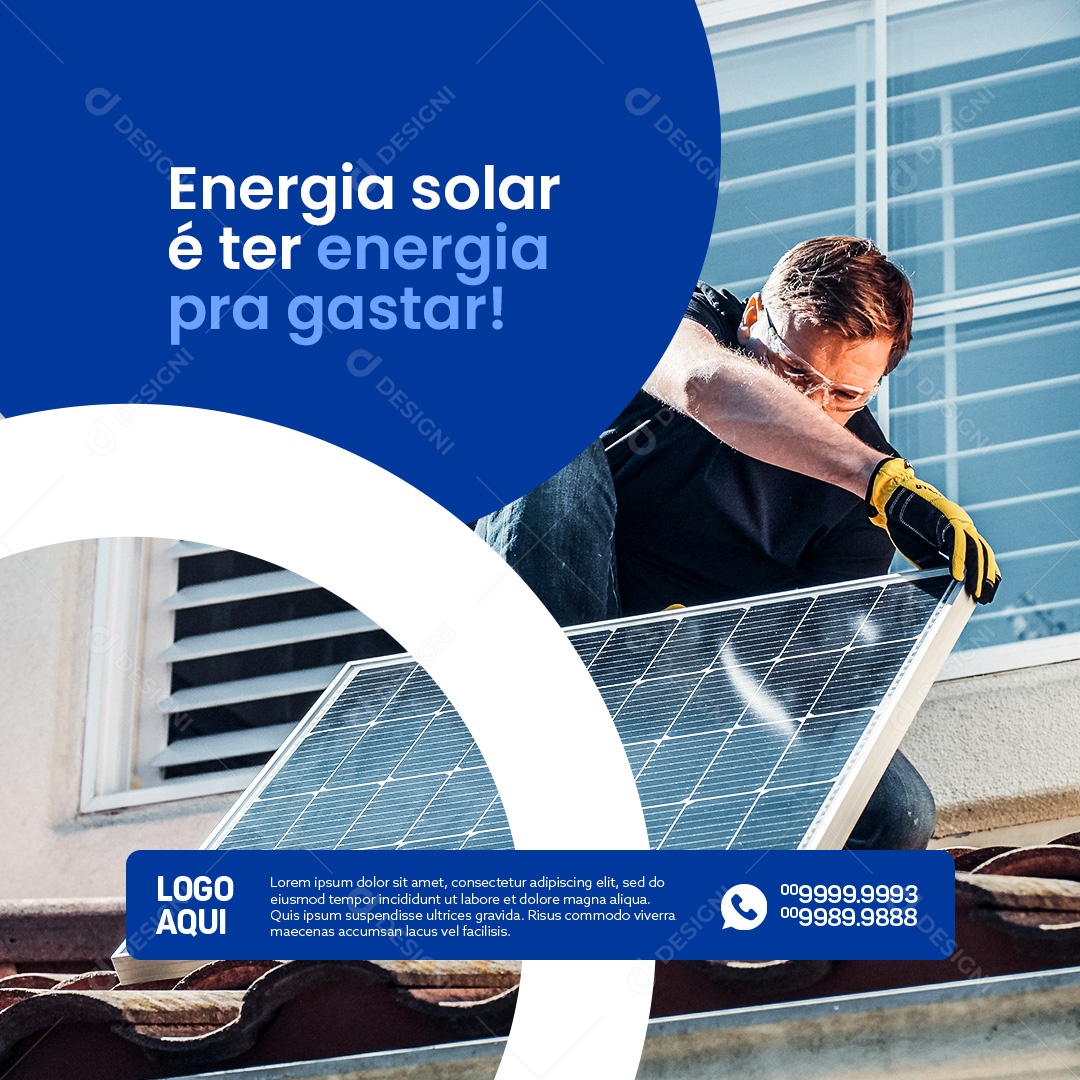 Energia Solar é ter Energia pra Gastar Social Media PSD Editável
