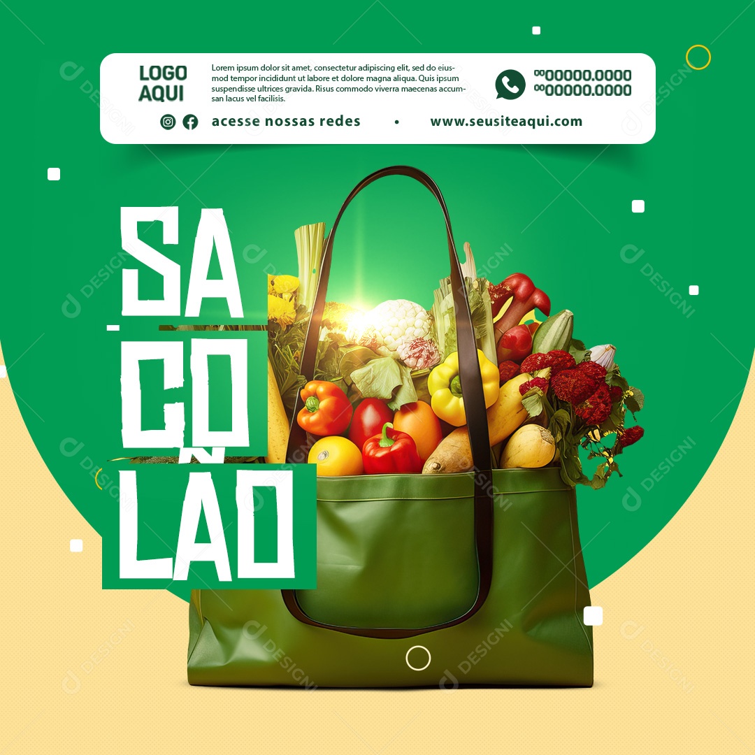 Hortifruti Sacolão Social Media PSD Editável
