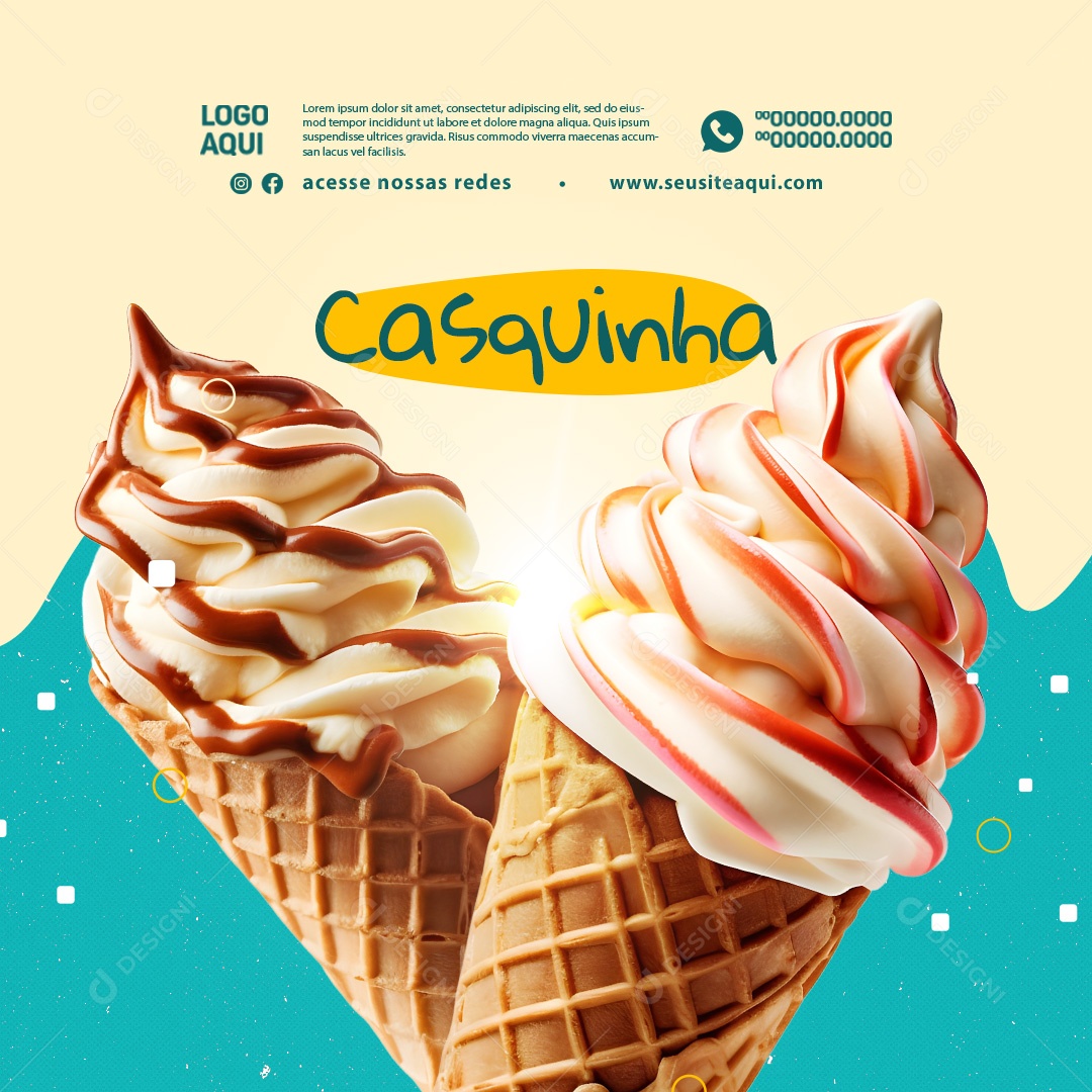 Sorveteria Casquinha Social Media PSD Editável