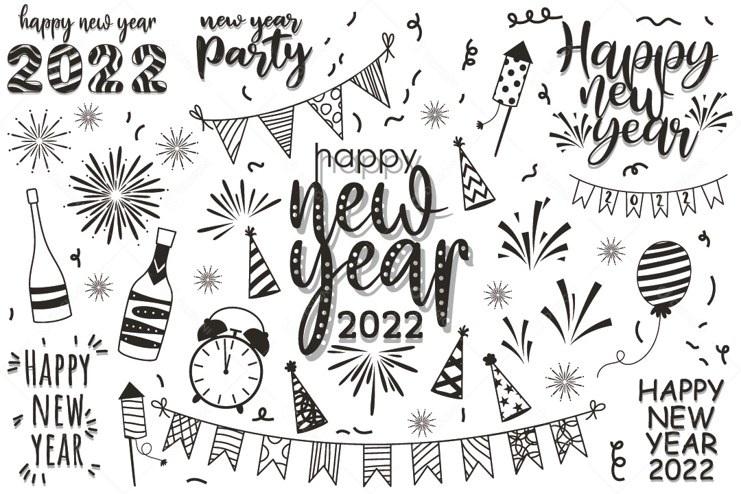 Feliz Ano Novo 2022 Ilustrações Vetor EPS