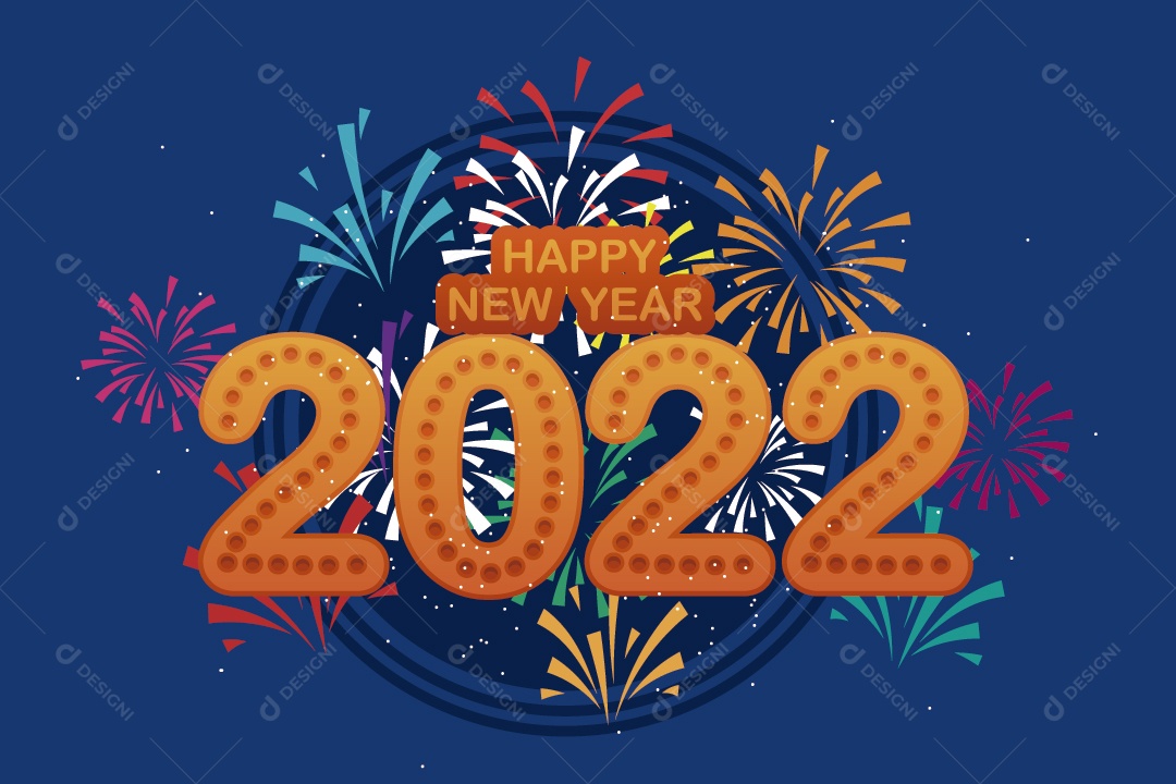 Feliz Ano Novo 2022 Ilustrações Vetor EPS