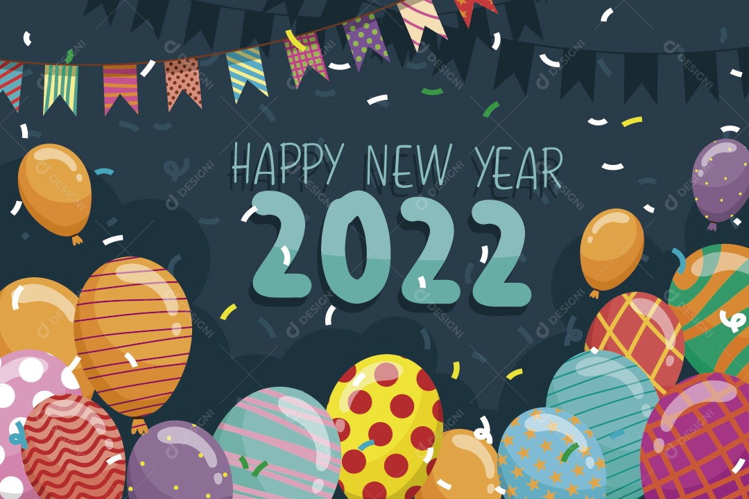 Feliz Ano Novo 2022 Ilustrações Vetor EPS