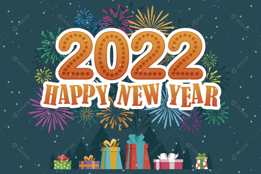 Feliz Ano Novo 2022 Ilustrações Vetor EPS