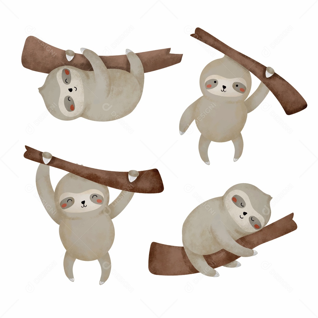 Preguiça Ilustração Vetor EPS