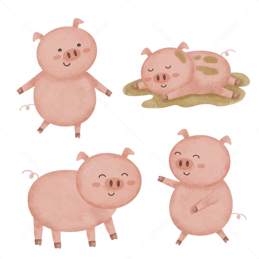 Porco Ilustração Vetor EPS