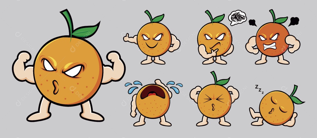 Personagem Laranja Ilustração Vetor EPS