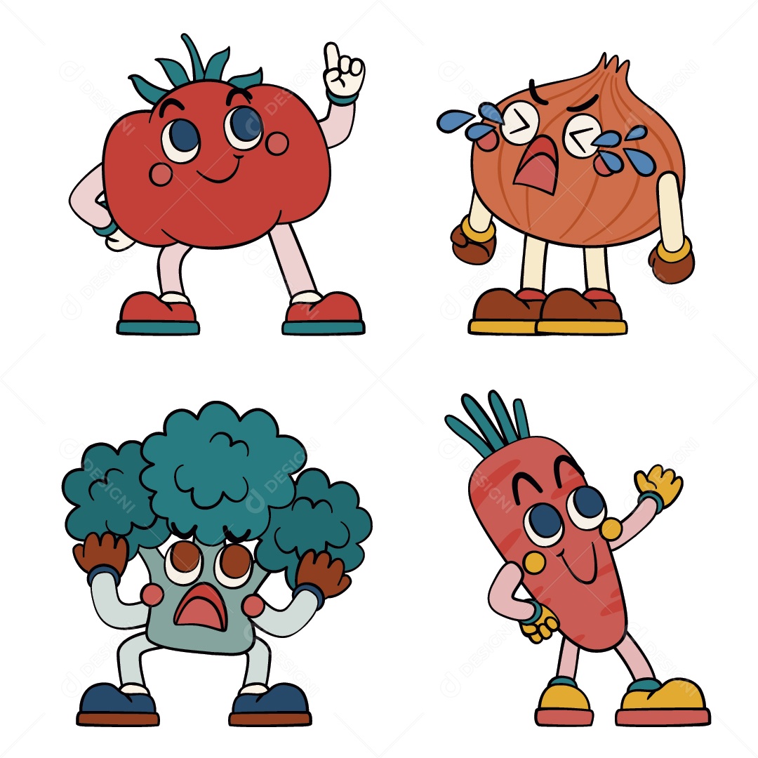 Personagem de Legumes Ilustração Vetor EPS