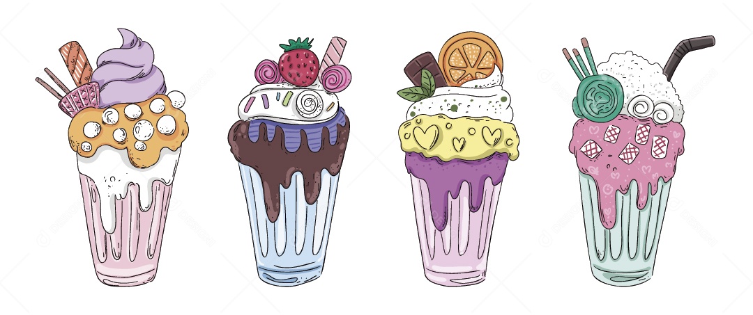 Sorvetes Ilustrações Vetor EPS