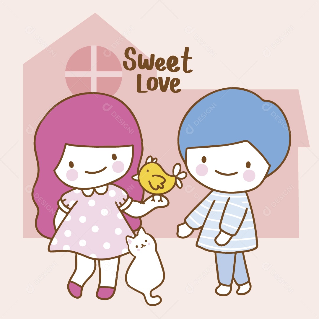 Casal Ilustrações do Dia dos Namorados Vetor EPS